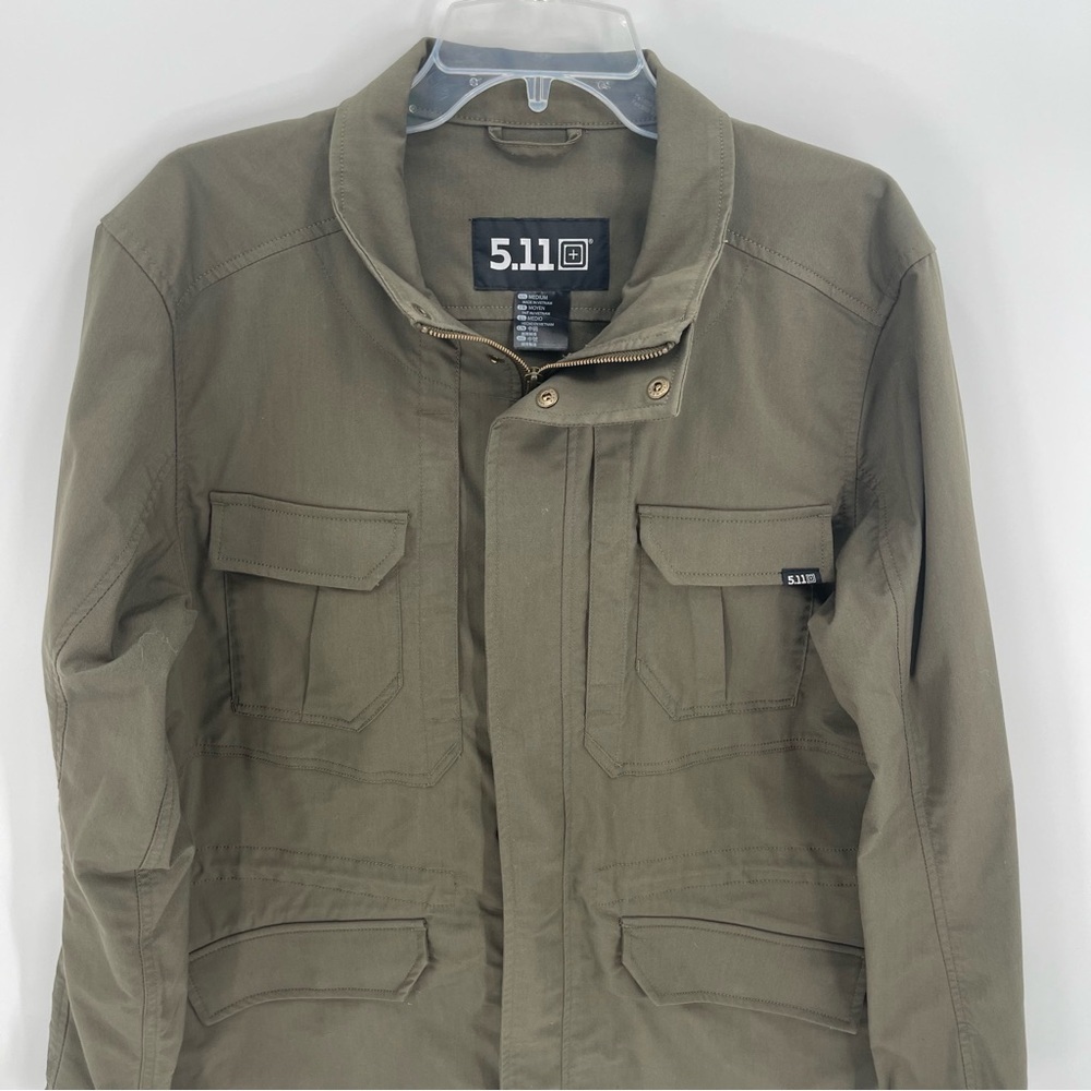 5.11 Tactical Series Army Green Full Zip Size Medium Watch Jacket Men’s Pockets - Picture 6 of 12